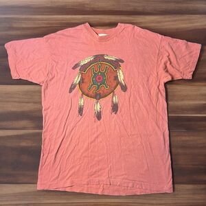 VINTAGE 90s Native American Dreamcatcher T-Shirt Turtle Spirit Size XL